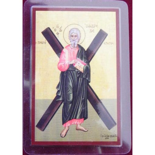 Iconita plastifiata cu Sf. Apostol Andrei – 5 x 8 cm