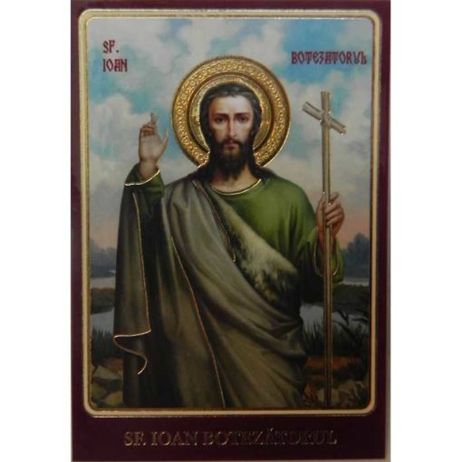 Icoana plastifiata cu Sf. Ioan Botezatorul – 5 x 8 cm