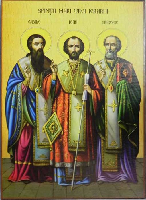 Icoana cu Sfintii Trei Ierarhi: Vasile, Grigorie si Ioan – 20 x 30 cm