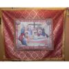 Epitaf brodat pe catifea cu struguri, spice si serafimi  (140 x 120 cm) – pentru Postul Mare