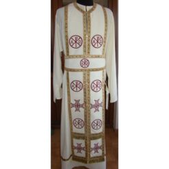 Vesmant preotesc brodat cu cruci bizantine si monograma